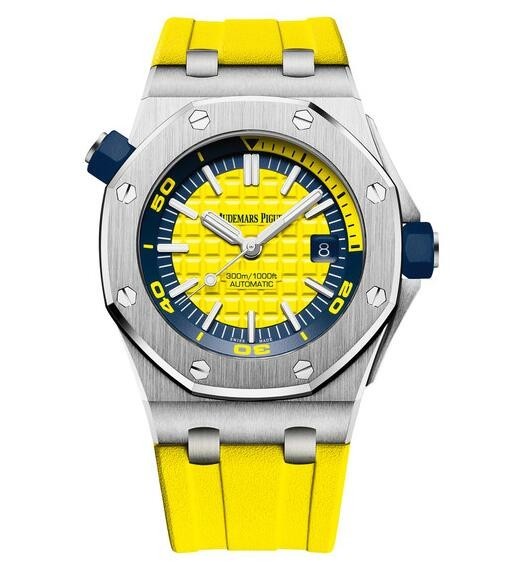 AAA Replica Audemars Piguet Royal Oak Offshore Diver Yellow Watch 15710ST.OO.A051CA.01